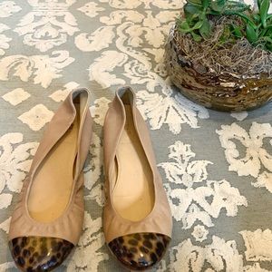 J crew hidden wedge tortoise ballet flats 7.5